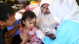 Puskesmas Pamolokan saat melakukan swiping vaksinasi ORI Campak di Desa-Desa (Za - garudajatim.com) 