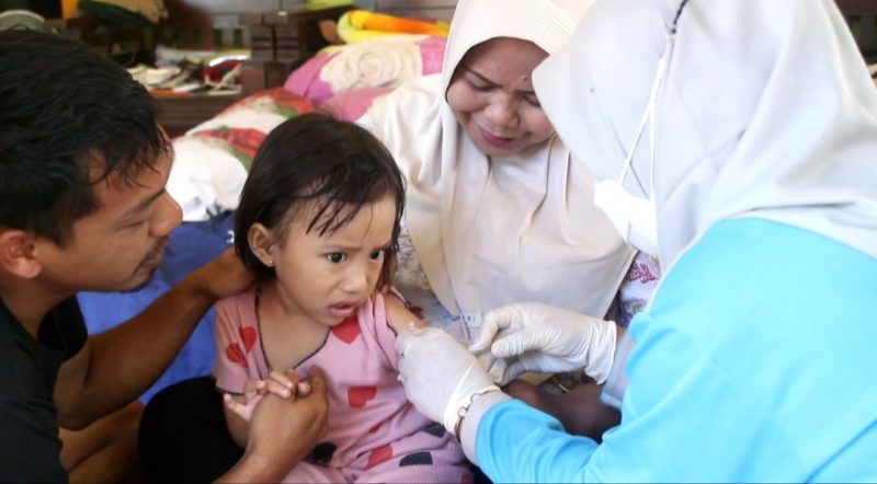 Puskesmas Pamolokan saat melakukan swiping vaksinasi ORI Campak di Desa-Desa (Za - garudajatim.com) 