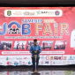 Kepala Disnaker Sumenep, Heru Santoso, saat sambutan di acara Job Fair (Za - garudajatim.com) 