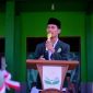 Presma STAINAS, Homaedi, saa menyampaikan orasi dan menyambut mahasiswa baru STAINAS (Istimewa - garudajatim.com) 