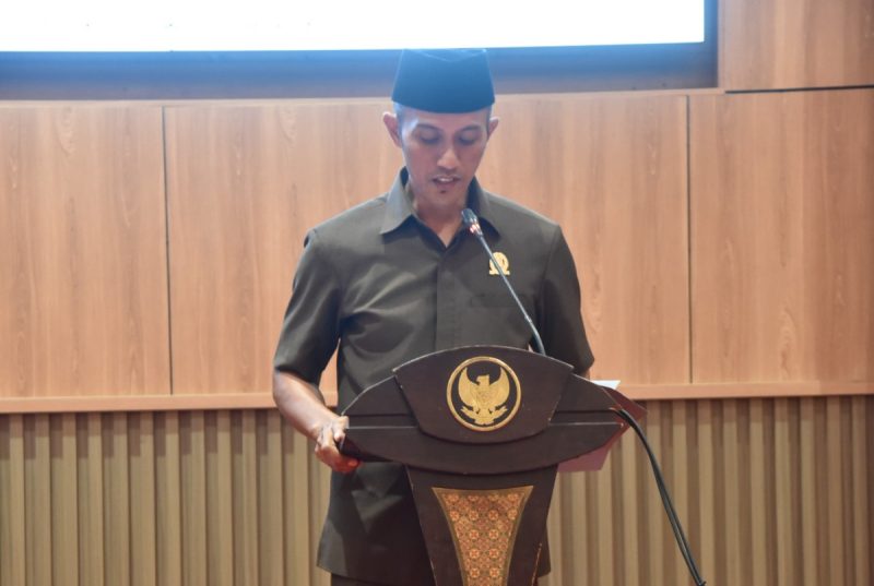 Anggota (DPRD) Kabupaten Sumenep, Fraksi Partai NasDem, Samsiyadi, saat memaparkan Laporan Hasil Reses I (Za - garudajatim.com)