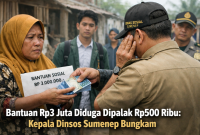 Foto ilustrasi oknum Dinas Sosial palak Rp500 Ribu terhadap bantuan KIP JAWARA yang mendapatkan Rp3 Juta rupiah (Za - garudajatim.com)
