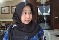 Kepala Dinas Kesehatan Gresik, Mukhibatul Khusnah saat menyatakan tentang kasus HIV (Istimewa - garudajatim.com)