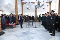 Foto Bupati Sumenep, Achmad Fauzi Wongsojudo, saat melantik Organisasi Perangkat Daerah (Za - garudajatim.com)