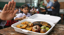 Foto ilustrasi Program Makan Bergizi Gratis (MBG) membusuk (Za - garudajatim.com)