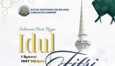 Flyer Ucapan selamat hari raya Idhul Fitri 1447 IWO Sumenep (Za - garudajatim.com)
