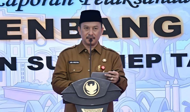 Kepala Badan Perencanaan Pembangunan Daerah (Bappeda) Kabupaten Sumenep, Arif Firmanto, saat menyampaikan 771 Aspirasi di acara Musrenbang RKPD (Za - garudajatim.com)