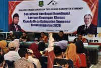 Dinas PUTR Kabupaten Sumenep saat menggelar sosialisasi program Bantuan Keuangan Khusus (BKK) Desa (Za - garudajatim.com)