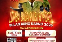Flyer Lomba Baca Puisi dan Pidato gaya Bung Karno yang diselenggarakan oleh Ikatan Wartawan Online Sumenep (Za - garudajatim.com)