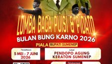 Flyer Lomba Baca Puisi dan Pidato gaya Bung Karno yang diselenggarakan oleh Ikatan Wartawan Online Sumenep (Za - garudajatim.com)