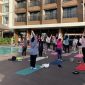 Suasana MYZT Hotel Sumenep saat pagi hari diisi dengan kegiatan senam sehat (Za - garudajatim.com)