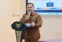 Kepala Bappeda Kabupaten Sumenep, Arif Firmanto, saat menyampaikan arahan Rapat Desk Pemenuhan Data Dukung PSN (Istimewa - garudajati.com)