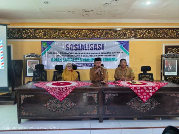 Kepala Dinsos P3A Kabupaten Sumenep, R. Abd. Rahman Riadi, saat menghadiri acara sosialisasi penyusunan Laporan Pertanggungjawaban (Istimewa - garudajatim.com)