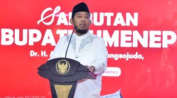 Bupati Sumenep, H. Achmad Fauzi Wongsojudo, saat sambutan di acara Doa Sang Proklamator (Za - garudajati.com)