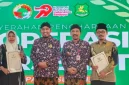 Kepala Diskop UKM Perindag Kabupaten Sumenep, Moh. Ramli, (dua kiri) saat memperingati Harkopnas ke-79 (Istimewa- garudajatim.com)