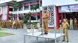 Bupati Sumenep, H. Achmad Fauzi Wongsojudo, saat memimpin Upacara Gabungan Peringatan Hari Koperasi Nasional ke-79 (Za - garudajatim.com)