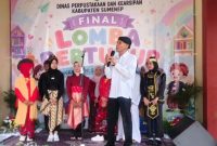 Kepala Dispusip Kabupaten Sumenep, Rudi Yuyianto, saat memberikan arahan di acara Lomba Bertutur (Za - garudajatim.com)