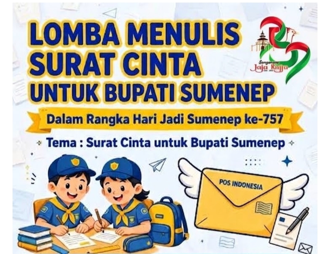 Flyer kompetisi menulis bertajuk “Surat Cinta untuk Bupati Sumenep” yang digelar oleh Dinas Pendidikan (Za - garudajatim.com)