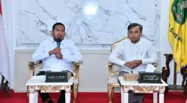 Bupati Sumenep Dr. H. Achmad Fauzi Wongsojudo, SH, MH saat menyampaikan tentang dukungan terhadap Kawasan Ekonomi Khusus (Istimewa - garudajatim.com)